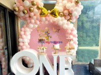 1st Birthday Boy Ring Decoration with ONE Letters & Balloon Setup