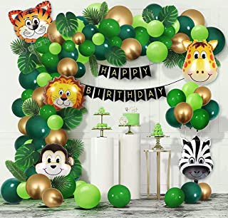 1st Birthday Boy Jungle Theme Decoration with Animal Foils